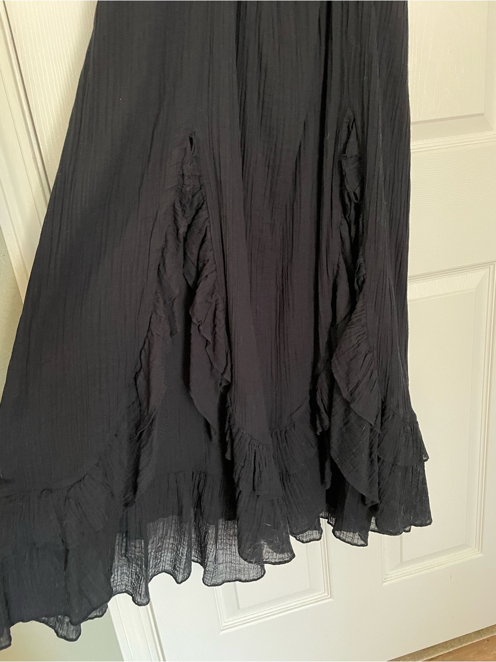 Free People Black V‑Neck Midi Dress with Crisscross Open Back - Picture 4 of 5